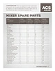 Thumbnail of ACS MIXERS spare part sheet