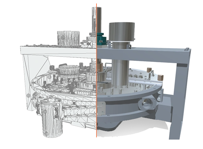 Shot of a mixer being rebuilt